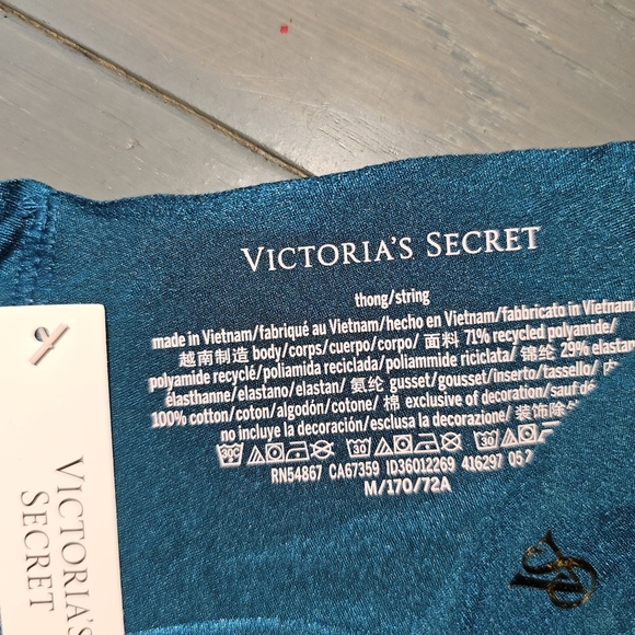 Victoria's Secret Teal Green No-Show Thong Panty Size Medium - Picture 7 of 8
